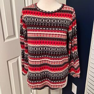 EUC Bombom Long Sleeve Fair Isle Knit Top